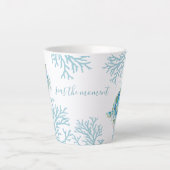 ブルーウォーターカラーシータートル カフェラテマグ (正面)