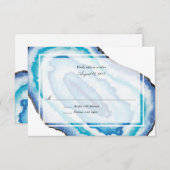 ブルーウォーターカラージオデスウェディングRSVP 出欠カード (正面/裏面)