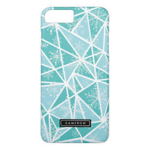 ブルーウォーターカラージオメトリック雪片パターンII iPhone 8 PLUS/7 PLUSケース