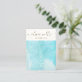 ブルーウォーターカラースカイイヤリング表示名刺 名刺 (スタンド正面)