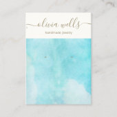 ブルーウォーターカラースカイイヤリング表示名刺 名刺 (正面)