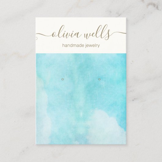 ブルーウォーターカラースカイイヤリング表示名刺 名刺 (正面)