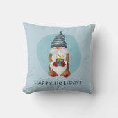 ブルーウォーターカラースカンジナビアのクリスマス格言 クッション (正面)