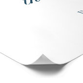 ブルーウォーターカラースタイルクリスマスツリーとオーナメント ポスター (角)