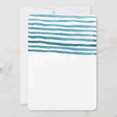 ブルーウォーターカラーストライプ結婚式招待状 招待状 (裏面)