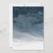 ブルーウォーターカラースノーフレークエレガントウィンターウェディング 招待状 (裏面)