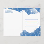 ブルーウォーターカラースノーフレークスハヌッカホリデーフォト シーズンポストカード (裏面)