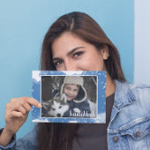 ブルーウォーターカラースノーフレークスハヌッカホリデーフォト シーズンポストカード