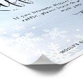 ブルーウォーターカラースノーフレークベビーおむつラッフル ポスター (角)