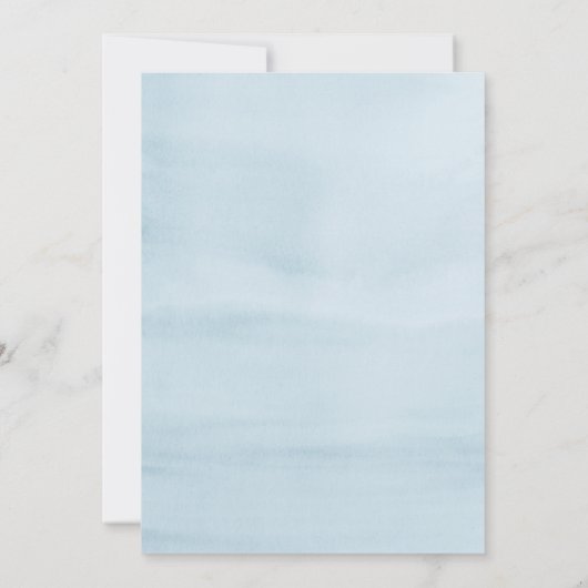 ブルーウォーターカラースノーフレーク冬の男の子ベビーシャワー 招待状 (裏面)