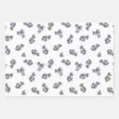 ブルーウォーターカラースプリング ラッピングペーパーシート (正面3)