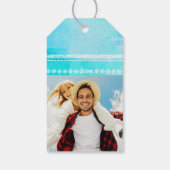 ブルーウォーターカラータイポグラフィ結婚式の引き出物ラベル ギフトタグ (裏面)