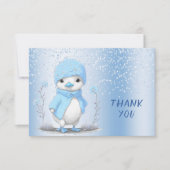 ブルーウォーターカラーダックサンキューカード サンキューカード (正面)