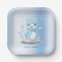 ブルーウォーターカラーダック紙プレート