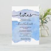 ブルーウォーターカラーツインズベビーシャワー 招待状 (スタンド正面)