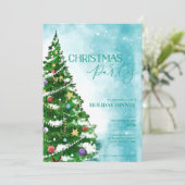 ブルーウォーターカラーツリークリスマスパーティの招待状 (スタンド正面)