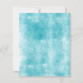 ブルーウォーターカラーツリークリスマスパーティの招待状 (裏面)