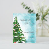 ブルーウォーターカラーツリークリスマスパーティの招待状 (スタンド正面)