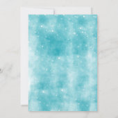 ブルーウォーターカラーツリークリスマスパーティの招待状 (裏面)