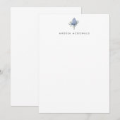 ブルーウォーターカラーティスルポートレートパーソナル ノートカード (正面/裏面)