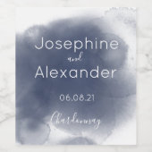 ブルーウォーターカラーテーマ ワインラベル (シングルラベル)