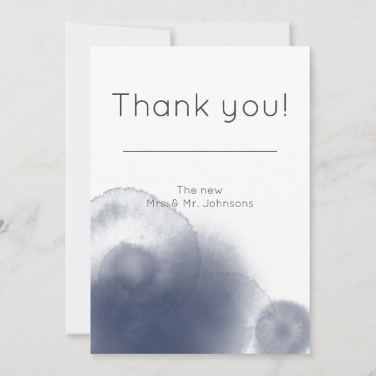 ブルーウォーターカラーテーマ 招待状 (正面)