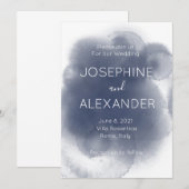 ブルーウォーターカラーテーマ 招待状 (正面/裏面)