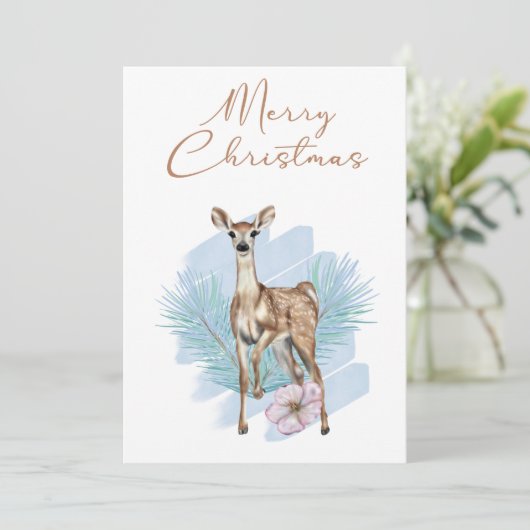 ブルーウォーターカラーディアパイン葉ズホリデーカード シーズンカード (スタンド正面)