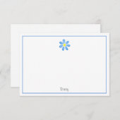 ブルーウォーターカラーデイジー ノートカード (正面/裏面)