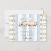 ブルーウォーターカラートレイン1st誕生日 サンキューカード (正面)