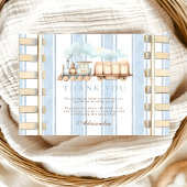 ブルーウォーターカラートレイン1st誕生日 サンキューカード