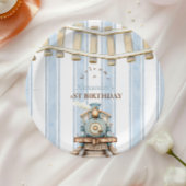 ブルーウォーターカラートレイン1st誕生日 ペーパープレート