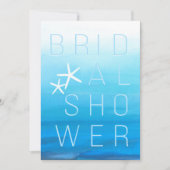 ブルーウォーターカラートロピカルモダンブライダルシャワー 招待状 (正面)