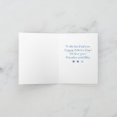 ブルーウォーターカラードットハート父の日 カード (内部)