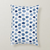 ブルーウォーターカラードット枕16x12 アクセントクッション (裏面(縦))