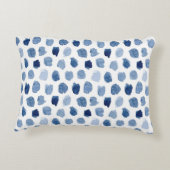 ブルーウォーターカラードット枕16x12 アクセントクッション (裏面)