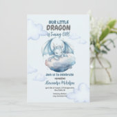 ブルーウォーターカラードラゴンベビー1st誕生日 招待状 (スタンド正面)