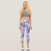 ブルーウォーターカラードリームキャッモダンチャー望保 カプリレギンス (正面)