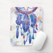 ブルーウォーターカラードリームキャッモダンチャー望保 マウスパッド (マウス)