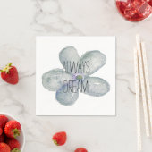 ブルーウォーターカラードリームフラワー スタンダードカクテルナプキン (インサイチュ)