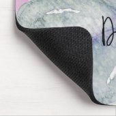 ブルーウォーターカラードリームフラワー マウスパッド (コーナー)