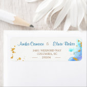 ブルーウォーターカラードルフィン差出人住所ラベル ラベル (インサイチュ)