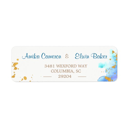 ブルーウォーターカラードルフィン差出人住所ラベル ラベル (正面)