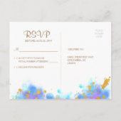 ブルーウォーターカラードルフィンRSVPポストカード インビテーションポストカード (裏面)