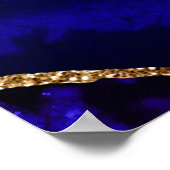 ブルーウォーターカラードレス&アゲート誕生日 ポスター (角)