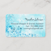 ブルーウォーターカラードードルフレンドリーフローラ 名刺 (正面)