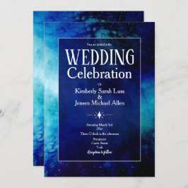 ブルーウォーターカラーネブラ結婚式招待状 招待状