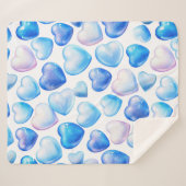 ブルーウォーターカラーハートシェルパブランケット（中） シェルパブランケット (正面(横))