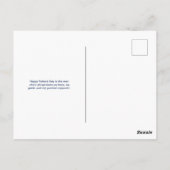 ブルーウォーターカラーハートハッピーファーザーズデイ ポストカード (裏面)