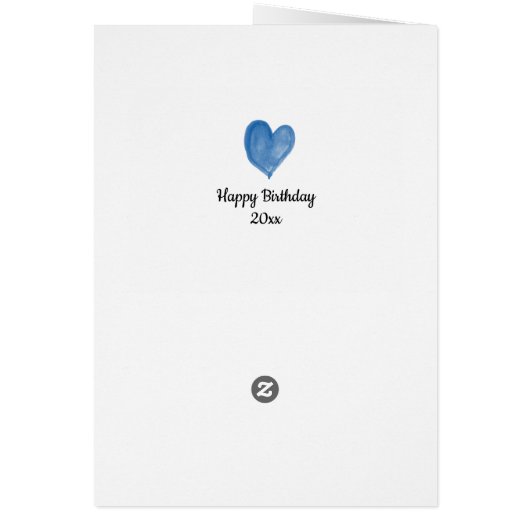 ブルーウォーターカラーハート32番目の誕生日 (裏面)